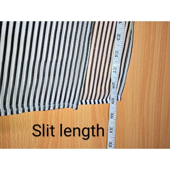 Vince Camuto Maxi Dress Medium Striped Floral Sundress Side Slit Artsy Classic - Picture 7 of 15